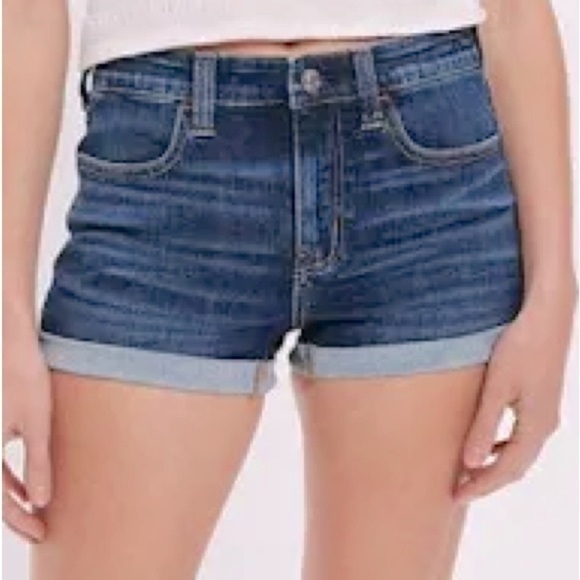 AEO MIDI Cuffed Denim Shorts - Picture 1 of 6